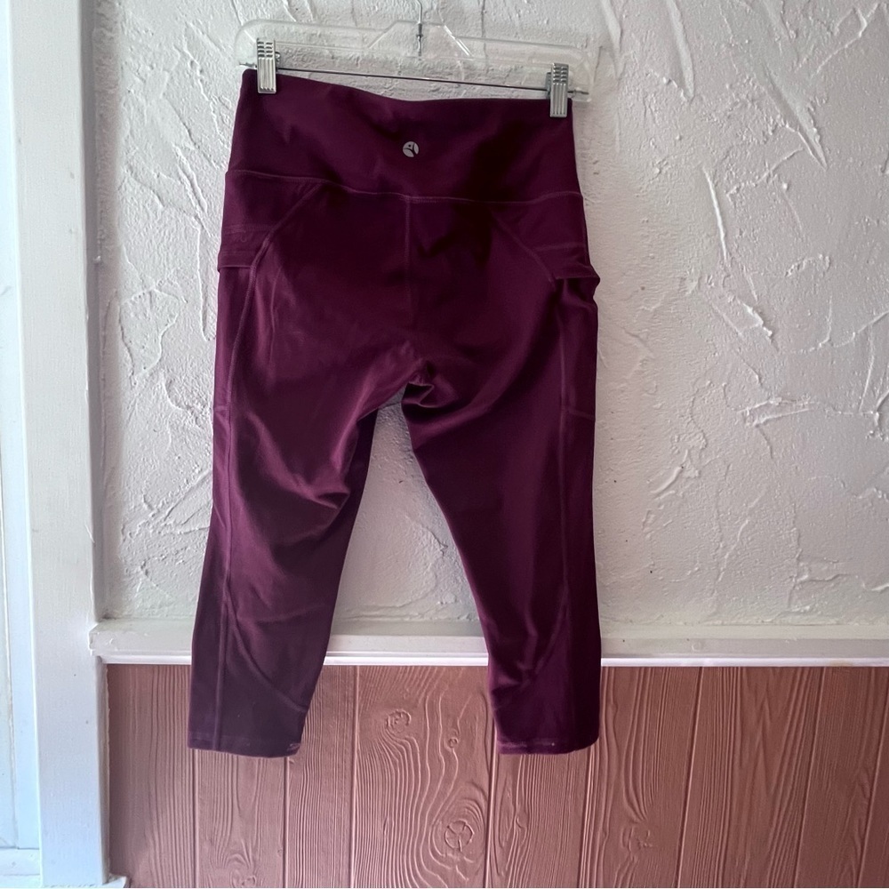 LifeSky Maroon Leggings with Pockets Size Small - Picture 2 of 5